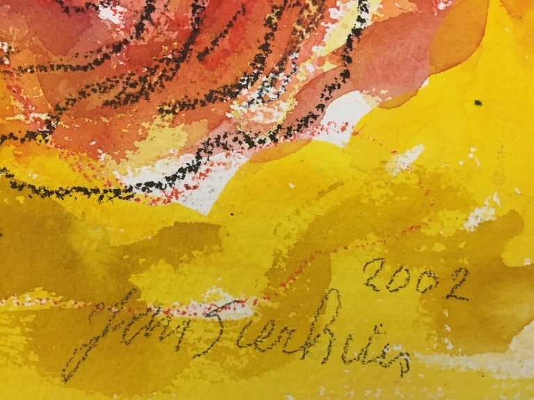 JAN SIERHUIS Aquarel op dik molen papier, moeder en kinderen aan het strand kopen? Bied vanaf 150!