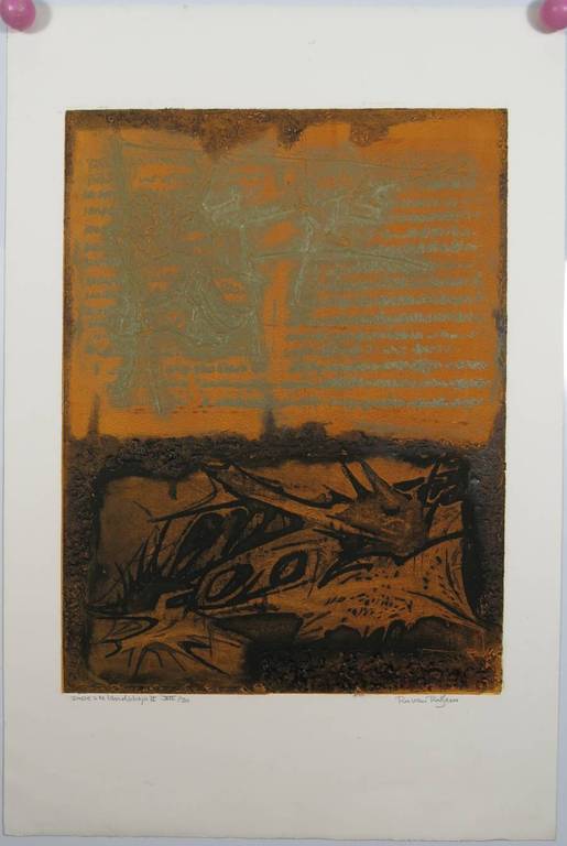 Ru van Rossem: Aquatint en reliefdruk, Dode Zee Landschap II kopen? Bied vanaf 1!