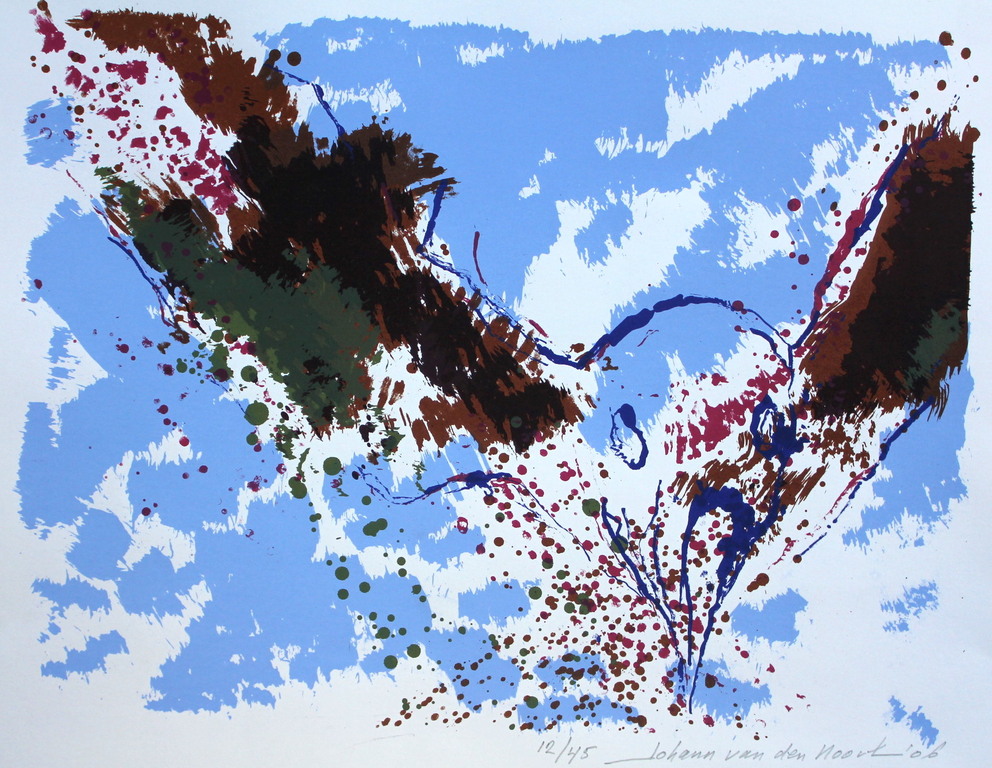 JOHANN VAN DEN NOORT, “Flying Gannet” 2006, zeefdruk. kopen? Bied vanaf 25!
