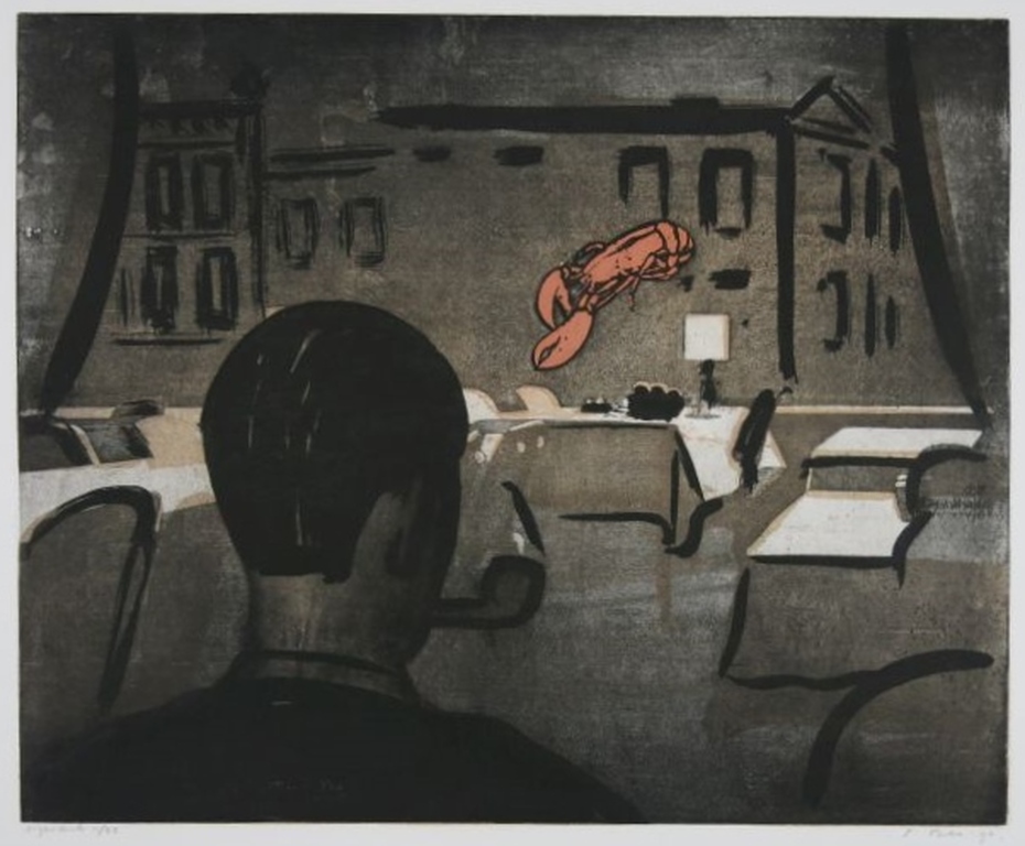 Peter Bes: Aquatint, Man met pijp verkocht voor € 55!