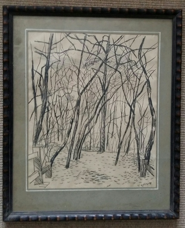 Herman Bieling, houtskooltekening kopen? Bied vanaf 30!