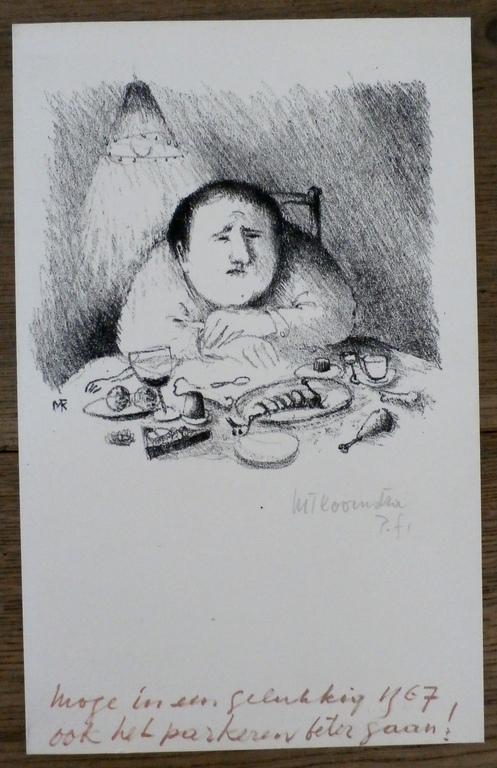 Metten Koornstra - litho: gelukkig nieuwjaar - 1967 kopen? Bied vanaf 35!
