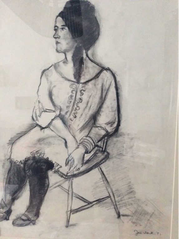 Houtskool getekend door - Jacobus Franciscus Jozef (Jacques) Vonk (1923-2000) kopen? Bied vanaf 1!