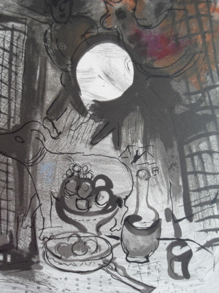 Marc Chagall, Kleurenlitho 1956 uitgegeven door Mourlot met certificaat 30x40 verkocht voor € 100!