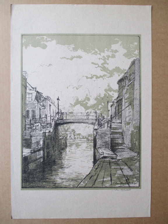 Mastenbroek, litho, sluisje te Rotterdam, 1943 kopen? Bied vanaf 40!