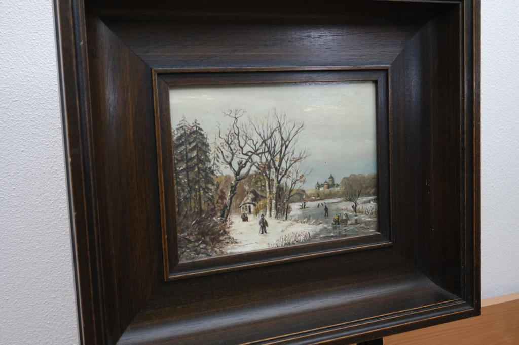 R. van Geel - Winterlandschap - olieverf op paneel - gesigneerd l.o. kopen? Bied vanaf 49!