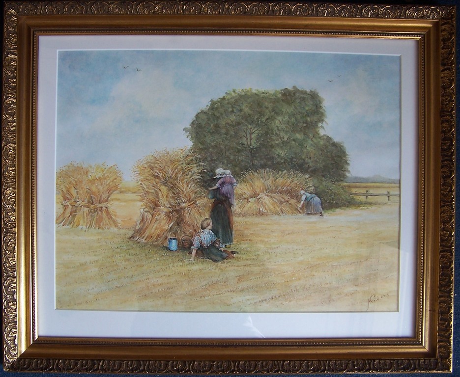 ONBEKENDE KUNSTENAAR - Aquarel - Boerin met kinderen - Gesigneerd  kopen? Bied vanaf 10!