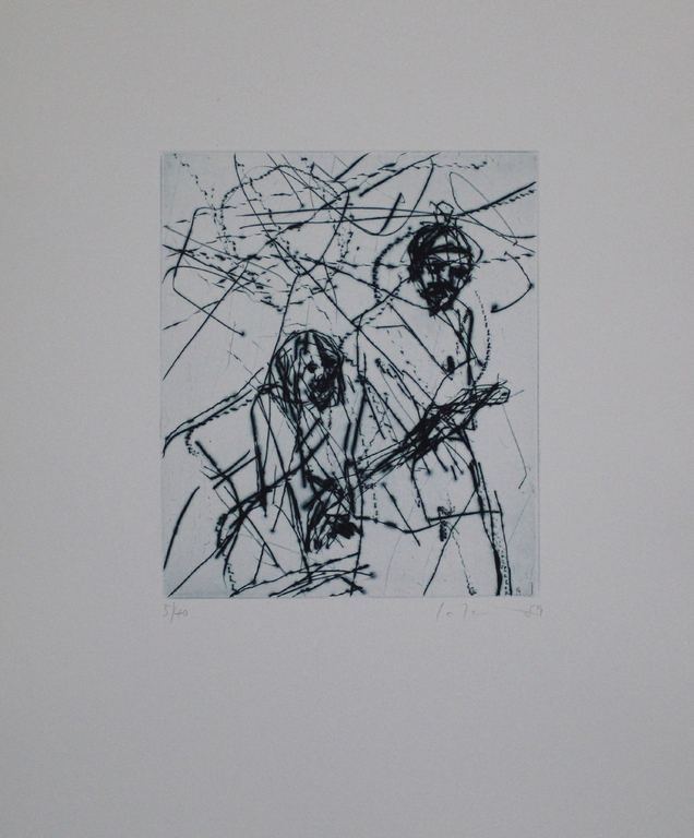 FRIEDEMANN HAHN. - Greise - Ets op handgeschept papier. 1989. Handgesigneerd. kopen? Bied vanaf 45!