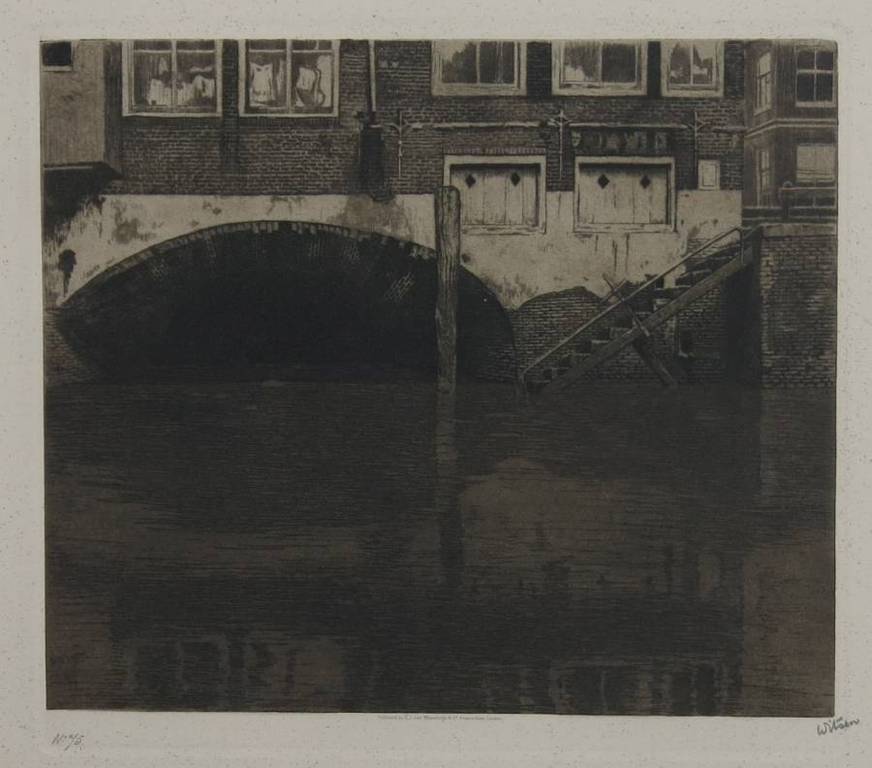 Willem Witsen: Ets/Aquatint, Voorstraatshaven II te Dordrecht verkocht voor € 250!
