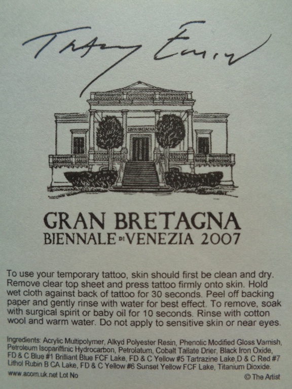 TRACEY EMIN, SINGING BIRD, multiple Tattoo, Biennale di Venezia 2007 kopen? Bied vanaf 1!