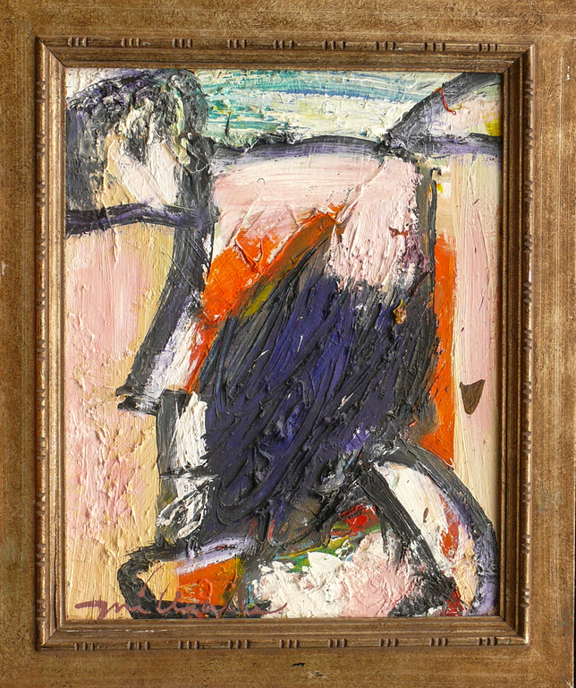 Guillaume Lo-A-Njoe (1937), Olieverf op doek, Abstract verkocht voor € 400!