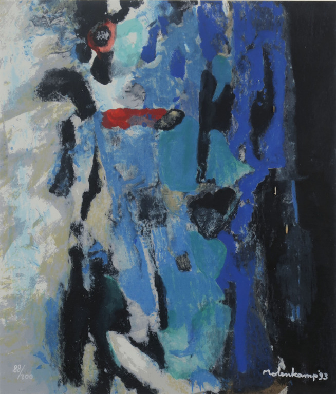 Nico Molenkamp: Zeefdruk, Zonder titel - Ingelijst kopen? Bied vanaf 40!