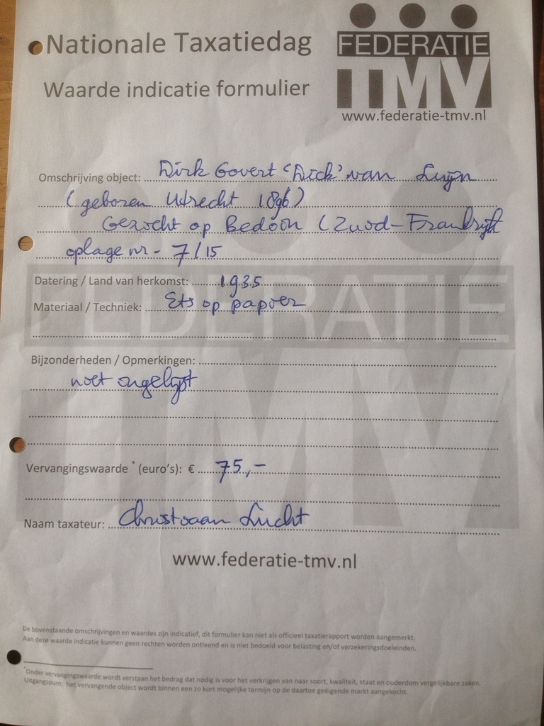 Luijn van, Dick, ets op papier, 'Gezicht op Bedoin' (Zuid-Frankrijk) kopen? Bied vanaf 40!