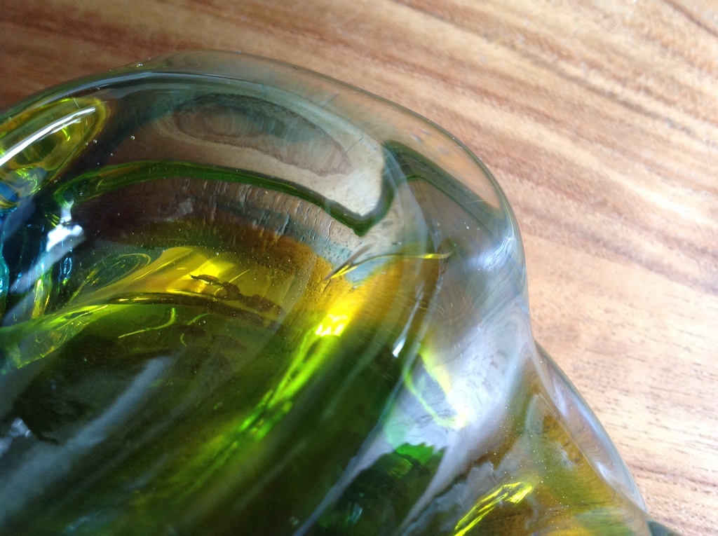 Italië jaren 50/60 glazen asbak 19,5 cm groen blauw geel kopen? Bied vanaf 10!