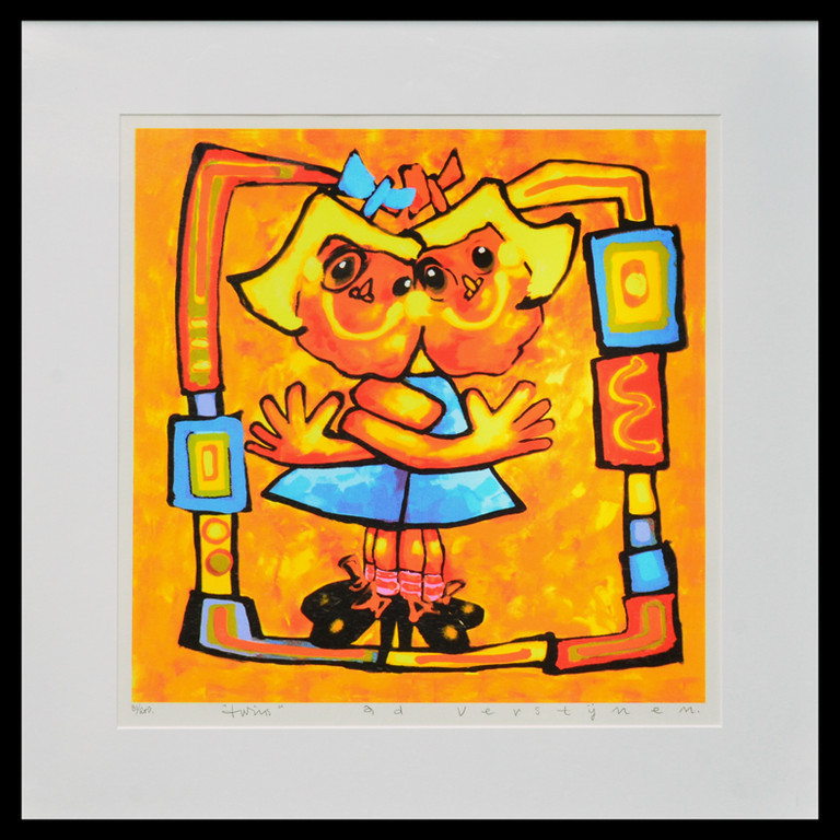 Ad Verstijnen - gesigneerde zeefdruk op papier - ingelijst - oplage 200 ex. verkocht voor € 100!