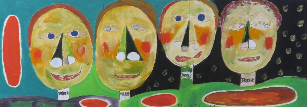 Meertje Kaal: Olieverf op papier, Sander, Martin, Daniel, Jasser - Ingelijst kopen? Bied vanaf 1!