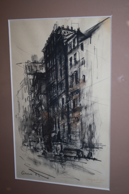 JAN RIJLAARSDAM - GENUA ITALIE 1967 - STADSGEZICHT TEKENING verkocht voor € 130!