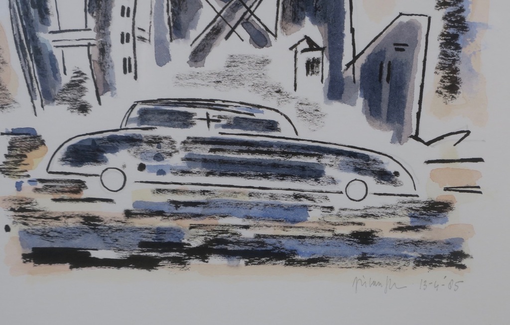 Arie van Geest: Pen en Aquarel, Z.T. - Ingelijst kopen? Bied vanaf 35!