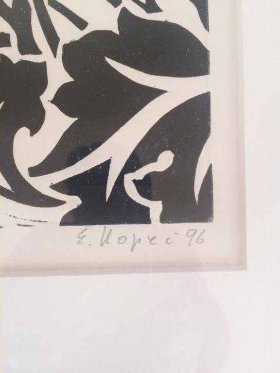 Eliza Kopec  Grote zeer fraaie zeefdruk Titel Donderkop met vogel  Ingelijst kopen? Bied vanaf 35!