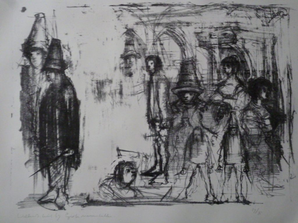 William D. (Dirkje) Kuik - litho - Grote messentrekker verkocht voor € 45!