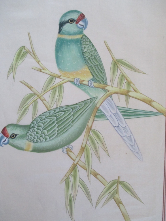 4x Handbeschilderd zijden doek: vogels kopen? Bied vanaf 1!