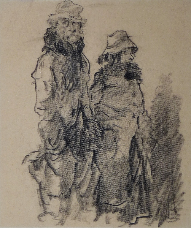 Herman Moerkerk: Tekening, Zwervers verkocht voor € 50!