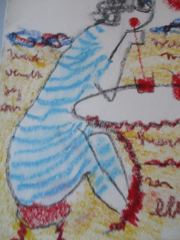 Anton Heyboer - crayon op molenpapier - Dames aan het strand. kopen? Bied vanaf 1!
