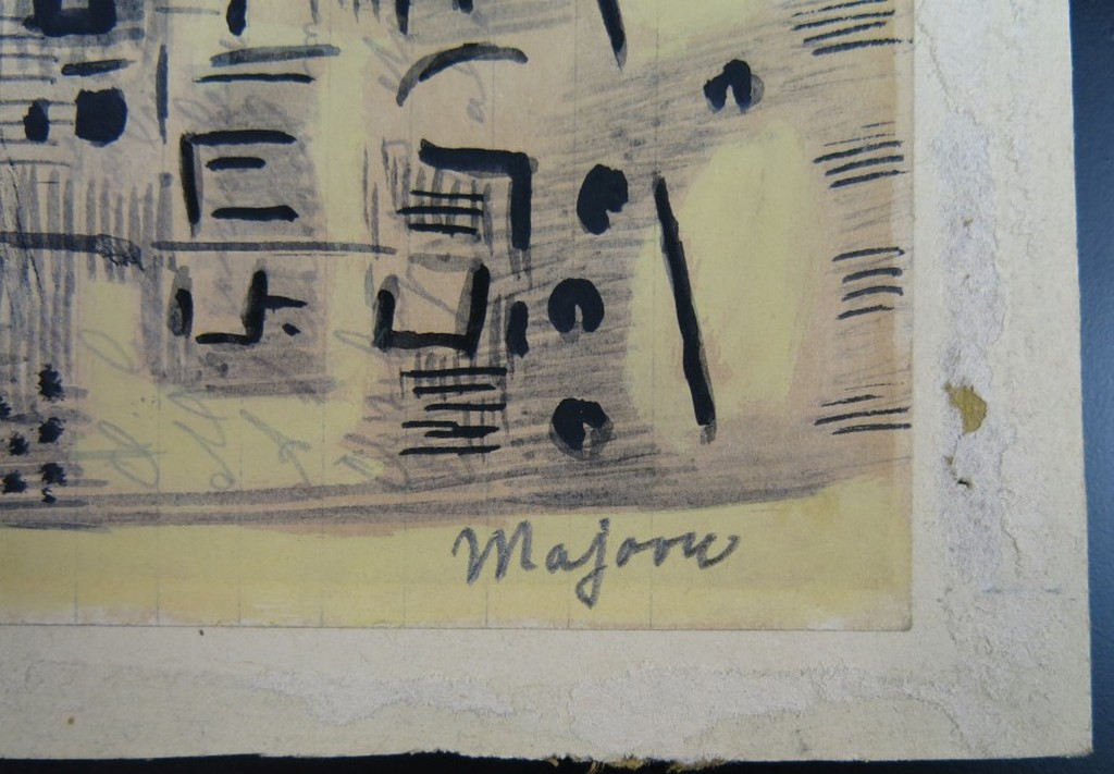 Elbertus Majoor: Gemengde techniek op karton, 2 abstracte composities kopen? Bied vanaf 1!