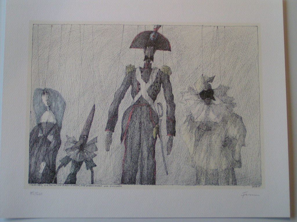 Paul Flora "Pinocchio - De fee met de blauwe haren en de Carbinieri" Excellent verkocht voor € 35!