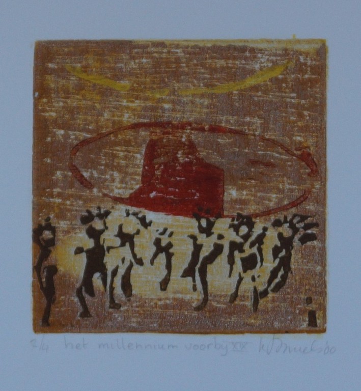 Onbekende kunstenaar - serie van 3 etsen - het millenium voorbij kopen? Bied vanaf 10!