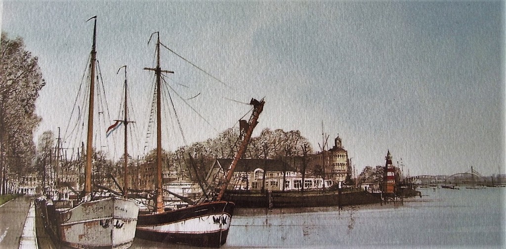 Ciano Siewert - Kleurenlitho, Veerhaven Rotterdam verkocht voor € 95!