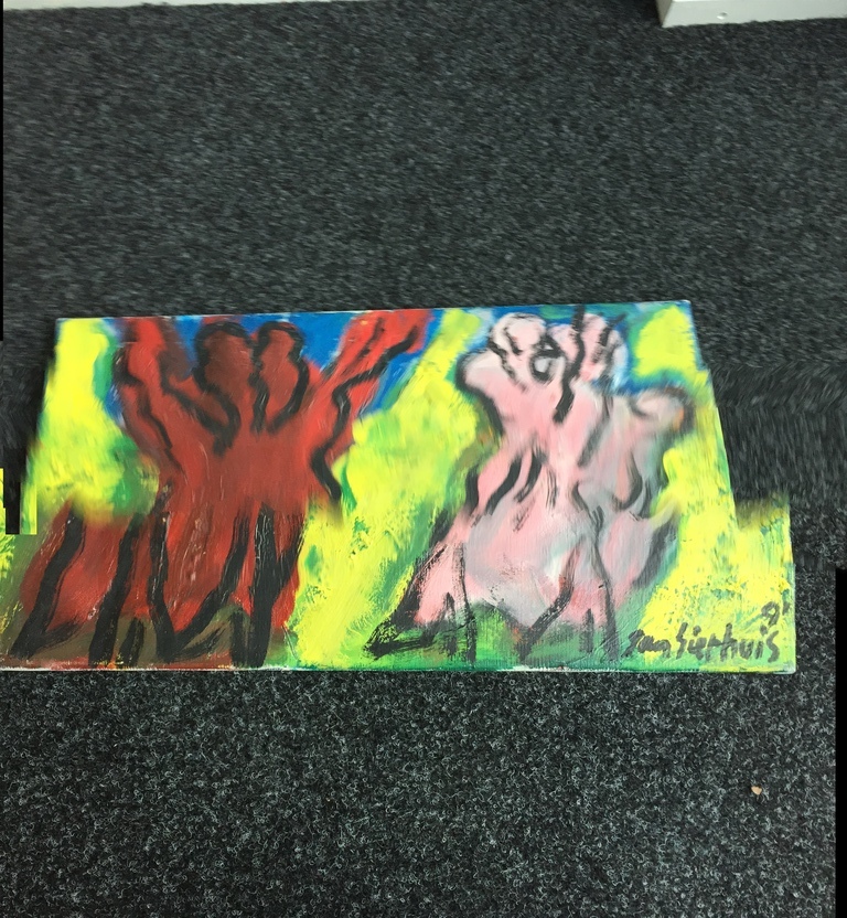 JAN SIERHUIS Olieverf op linnen ( CoBrA ) Aan het strand kopen? Bied vanaf 500!