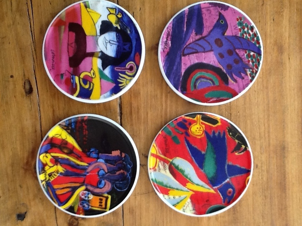 Corneille, 4 puntgave porselein onderzetters verkocht voor € 20!