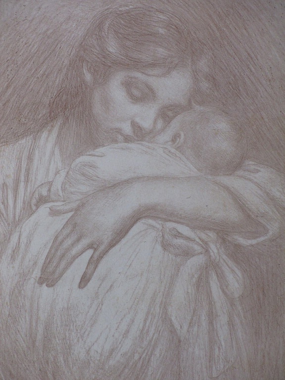 Hendrik Haverman, Moeder met baby, Litho kopen? Bied vanaf 35!