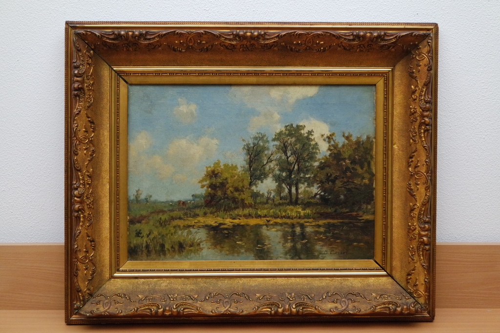 Bernardus Franciscus Coesel (1886-1952) -olieverf op doek - landschap met koeien verkocht voor € 175!