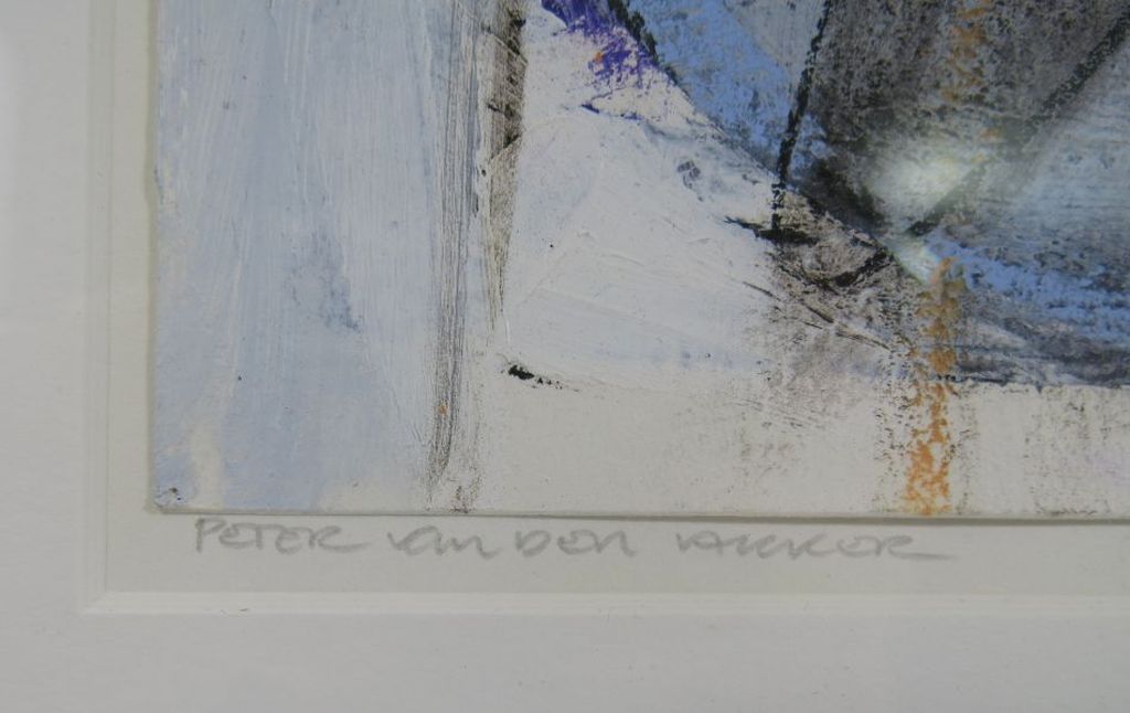 Peter van den Akker, acryl/pastelkrijt op karton: M en P - ingelijst kopen? Bied vanaf 50!