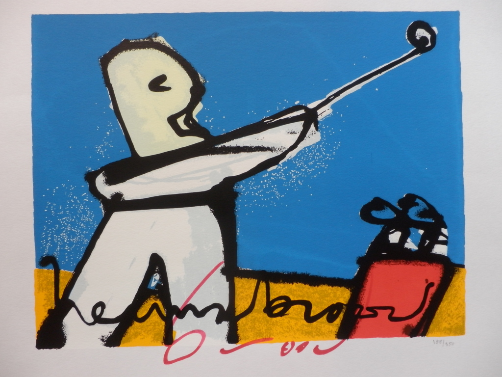 HERMAN BROOD  HANDGESIGNEERDE En Gelimiteerde ZEEFDRUK   GOLFER kopen? Bied vanaf 185!