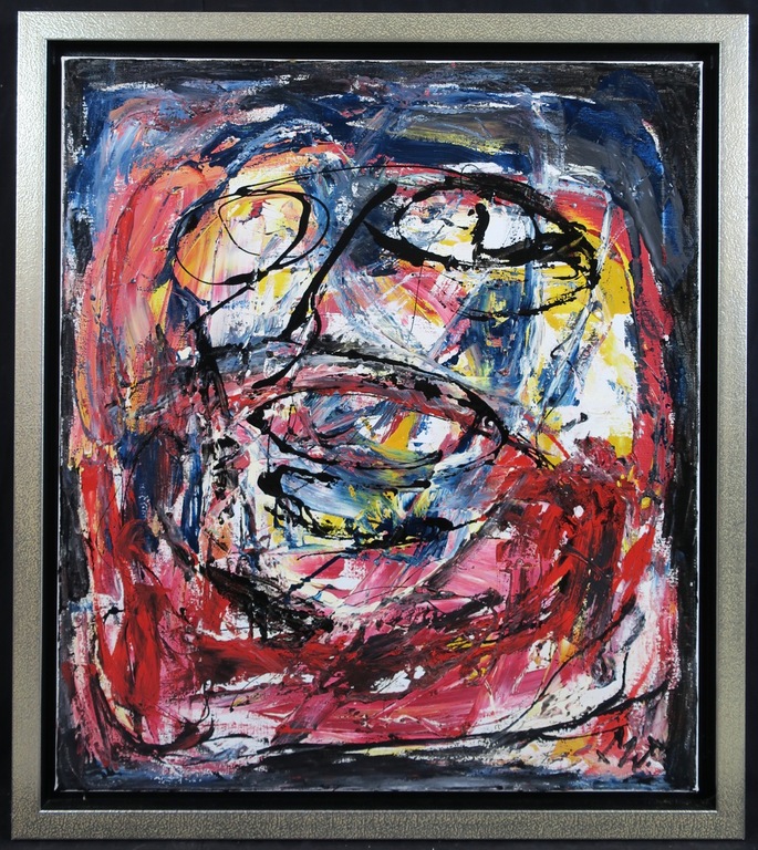 Martin van Wordragen: Olieverf op doek, Oerwoud gezicht - Ingelijst verkocht voor € 450!