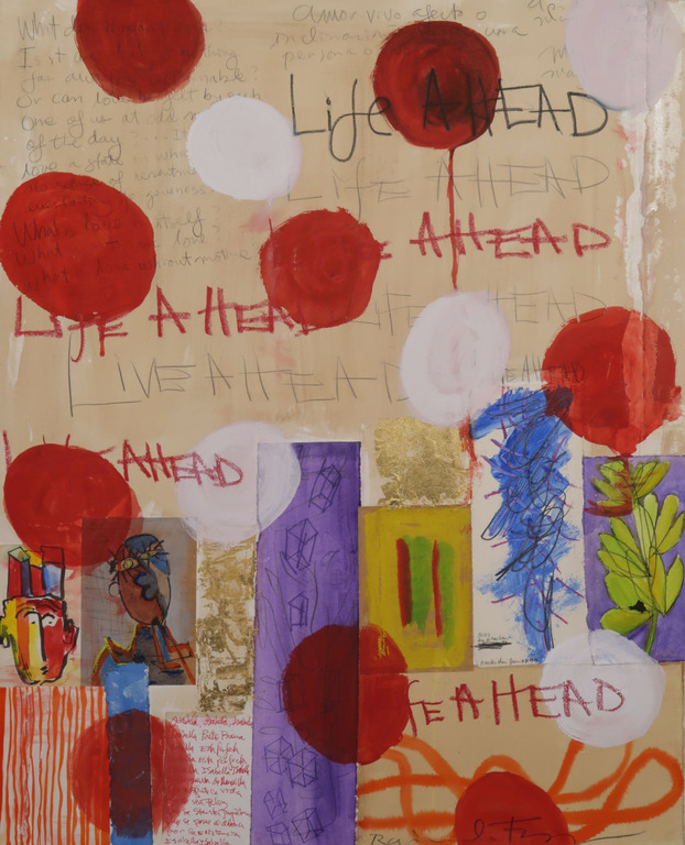 Raimundo Figueroa: Gemengde techniek op papier op canvas, Life a head kopen? Bied vanaf 100!