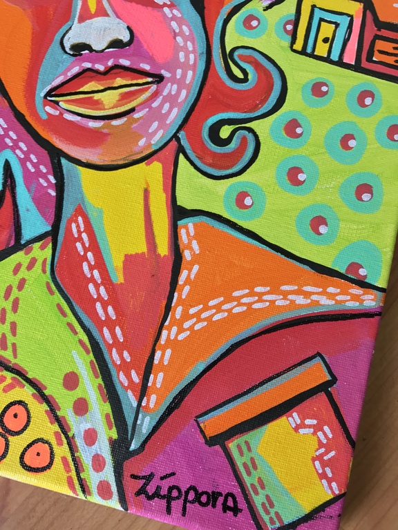 Zippora Meijer, Thinking About You, Acryl en Acrylstift op Canvas 30x40cm  kopen? Bied vanaf 1!