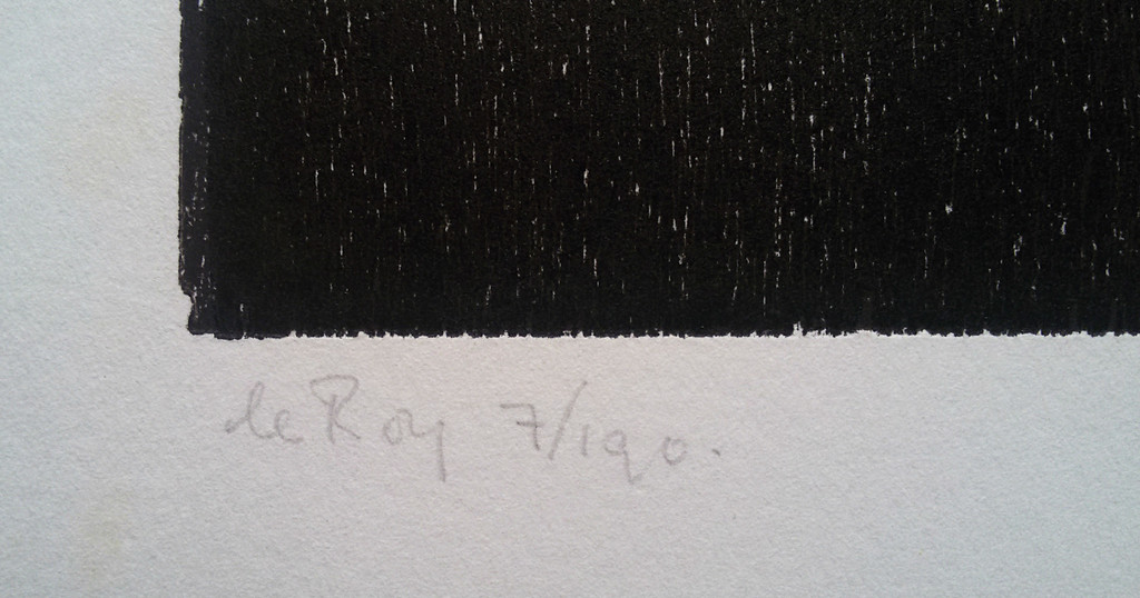 Guillaume Le Roy - Abstracte voorstelling, houtsnede kopen? Bied vanaf 40!