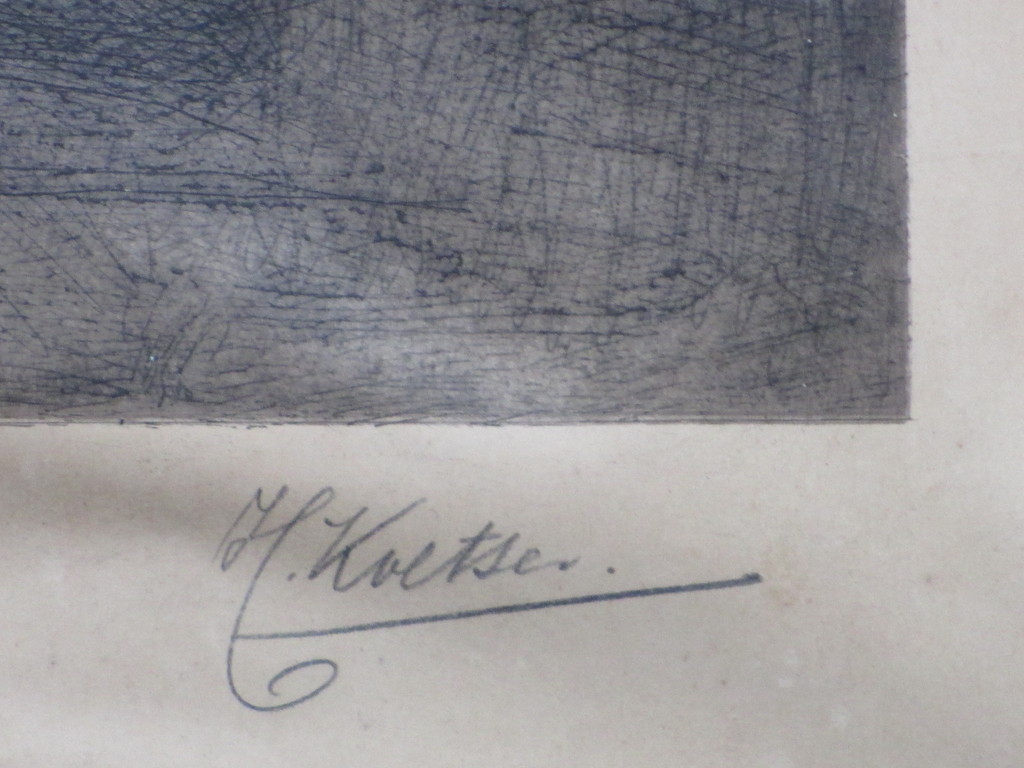 Henri Koetser, Moeder met kinderen in interieur, Ets kopen? Bied vanaf 25!