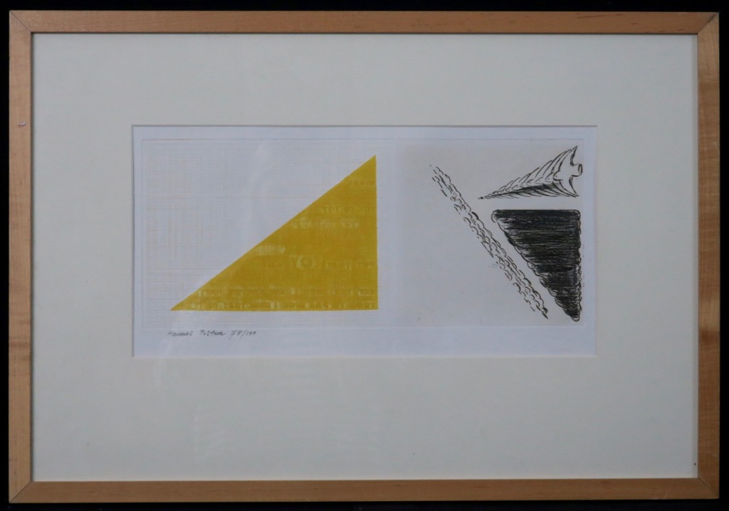 Hannes Postma: Ets en reliefdruk, Z.T. Vogel - Ingelijst verkocht voor € 40!