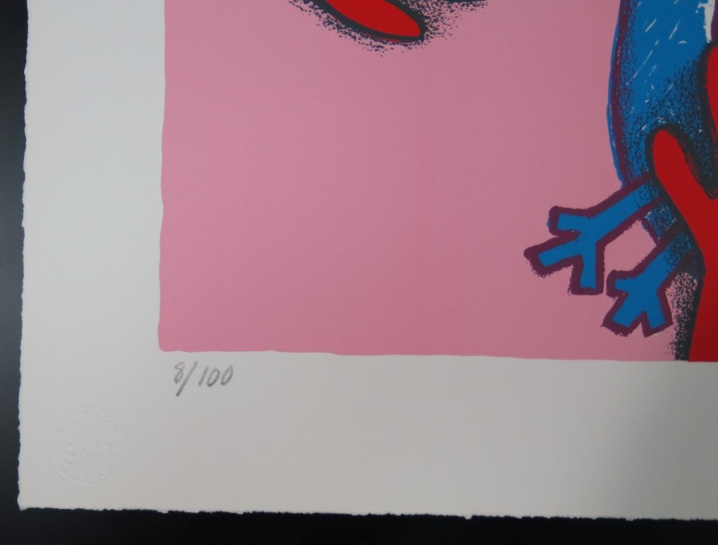 Corneille: Zeefdruk, Blauwe vogel kopen? Bied vanaf 150!