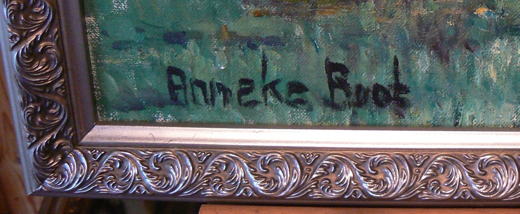 Anneke Boot (1945)  --  Olieverf op doek  --  Landhuis met tuin kopen? Bied vanaf 65!