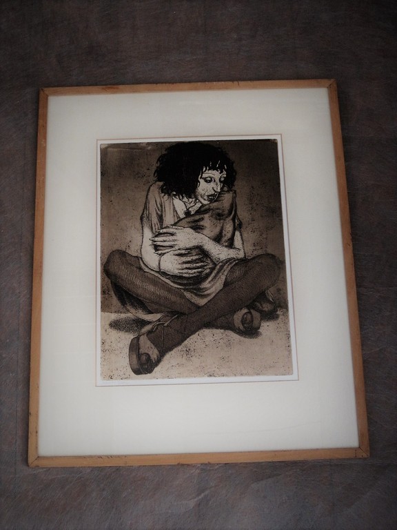 Typische Herman Gordijn ets "Vrouw met kind op straat" E.A.exemplaar gesigneerd  kopen? Bied vanaf 1!