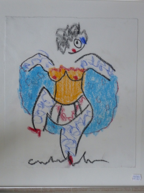 Anton Heyboer, Can Can Danseres, krijttekening, ingelijst  kopen? Bied vanaf 275!