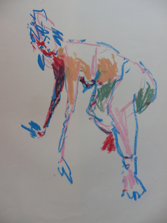 JUUL NEUMANN   Pastelkrijttekening op papier   NAAKT kopen? Bied vanaf 20!