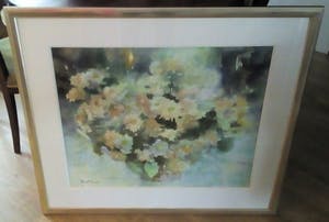 Ton Albers - Lila potchrysant - fraai ingelijste aquarel kopen? Bied vanaf 10!
