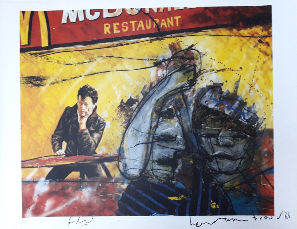 Herman Brood & Ton Leenarts: zeefdruk, McDonald's kopen? Bied vanaf 1!